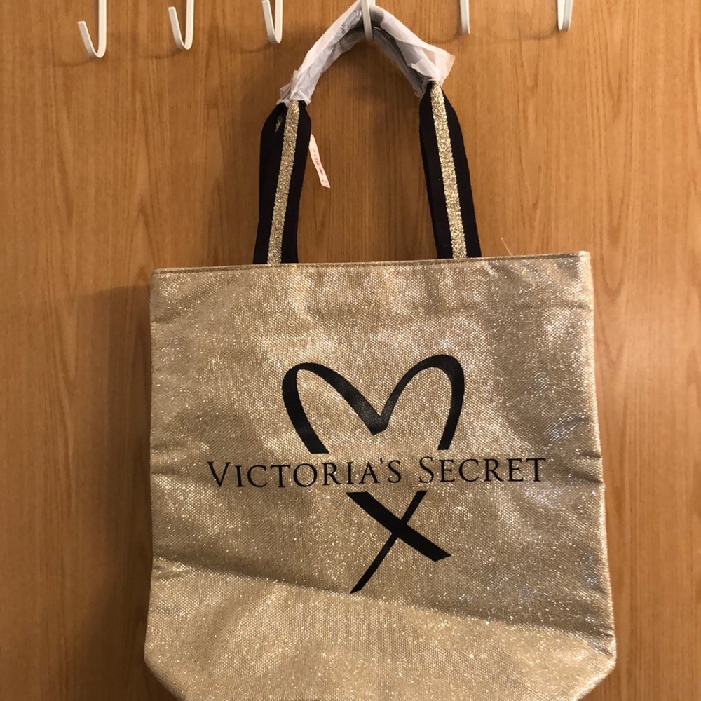 Vintage Victoria’s Secret shiny gold tote